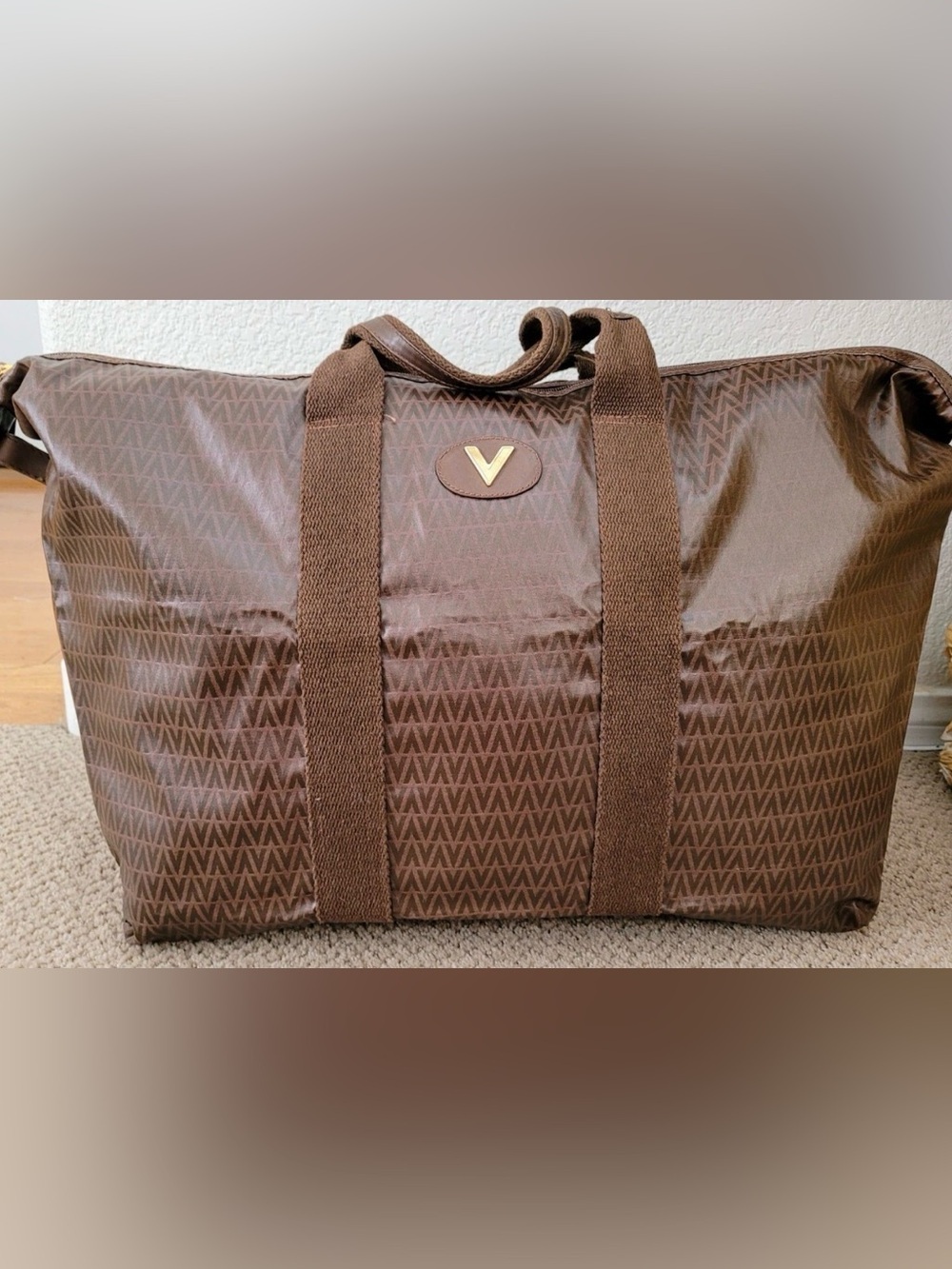 Mario Valentino Monogram Foldable Overnight Bag Men's Duffel Bag
